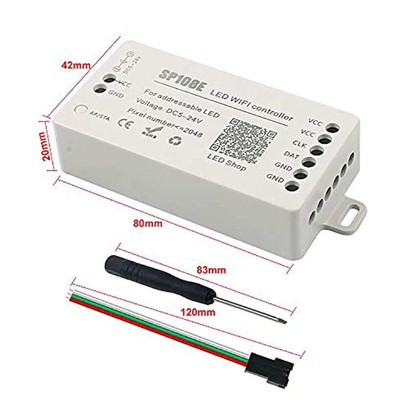 RGBZONE SP108E WiFi LED Controller, Smart APP Control, DC5V/12V/24V WS2812B WS2811 WS2815 WS2801 SK6812-RGBW WS2813 SK9822 etc Almost LED Strip Module Light - Image 2